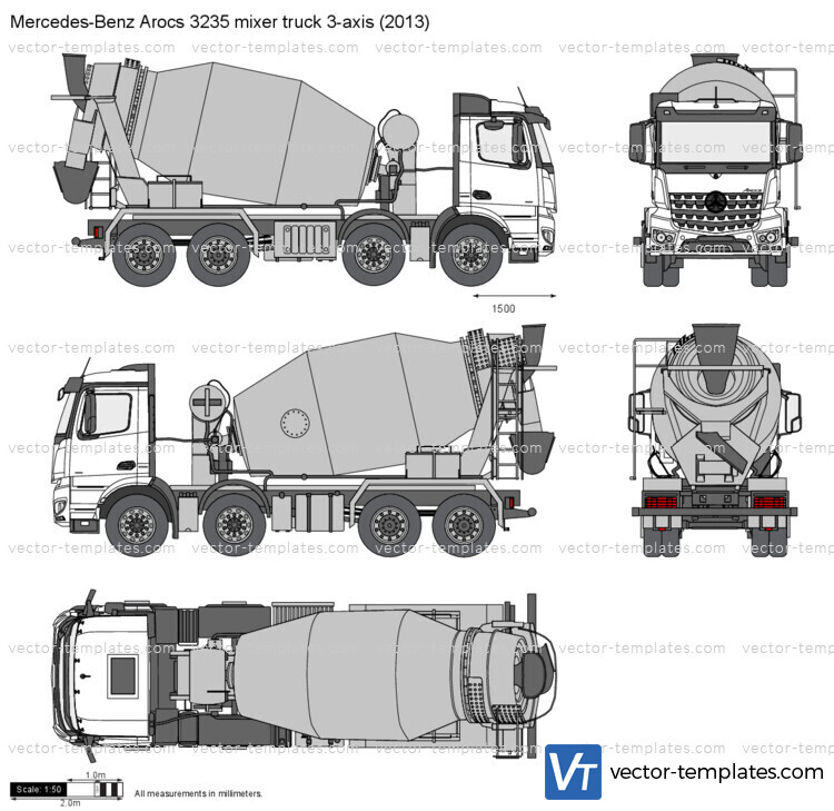 Mercedes-Benz Arocs 3235 mixer truck 3-axis