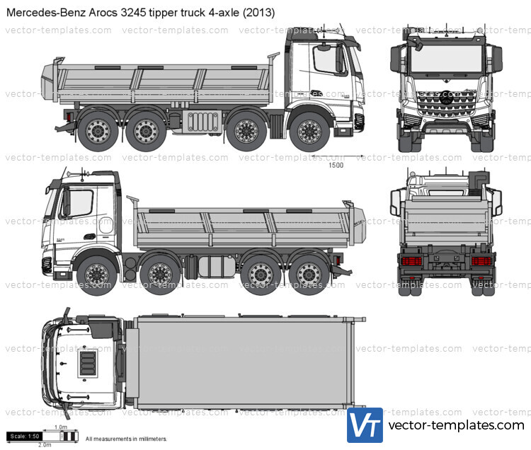 Mercedes-Benz Arocs 3245 tipper truck 4-axle