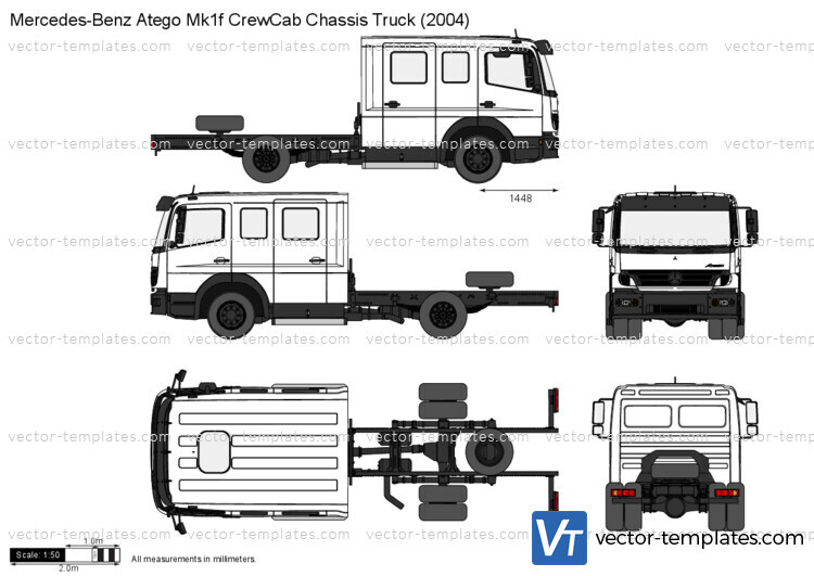 Mercedes-Benz Atego Mk1f CrewCab Chassis Truck