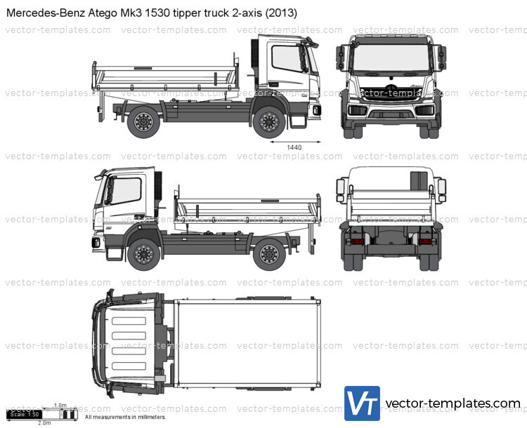 Mercedes-Benz Atego Mk3 1530 tipper truck 2-axis