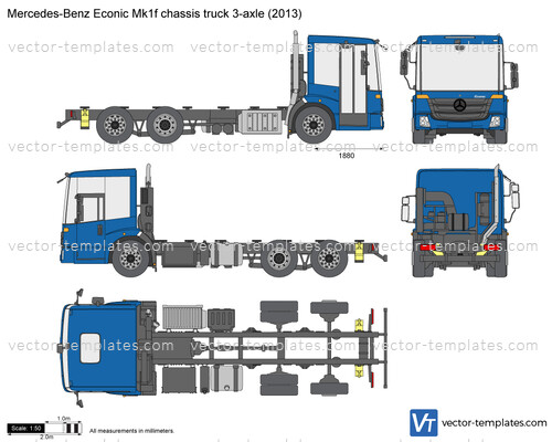 Mercedes-Benz Econic Mk1f chassis truck 3-axle