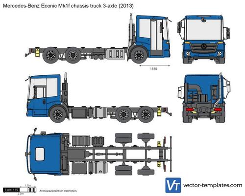 Mercedes-Benz Econic Mk1f chassis truck 3-axle