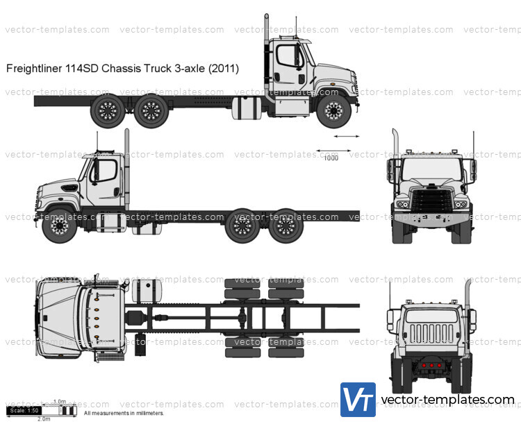 Freightliner 114SD Chassis Truck 3-axle