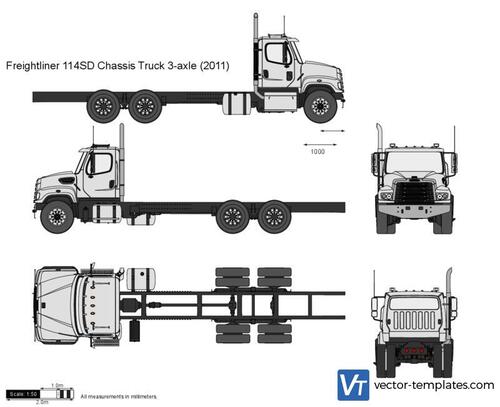 Freightliner 114SD Chassis Truck 3-axle