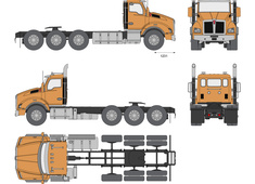 Kenworth T880 chassis truck 4-axle