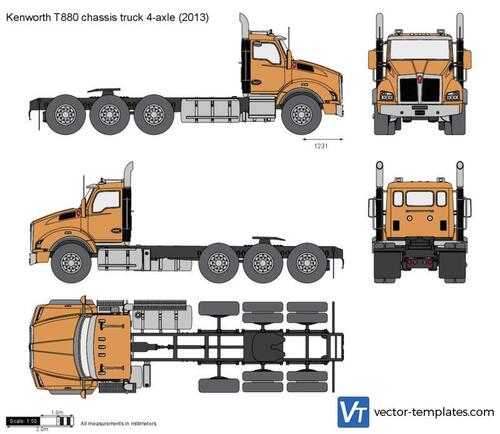 Kenworth T880 chassis truck 4-axle