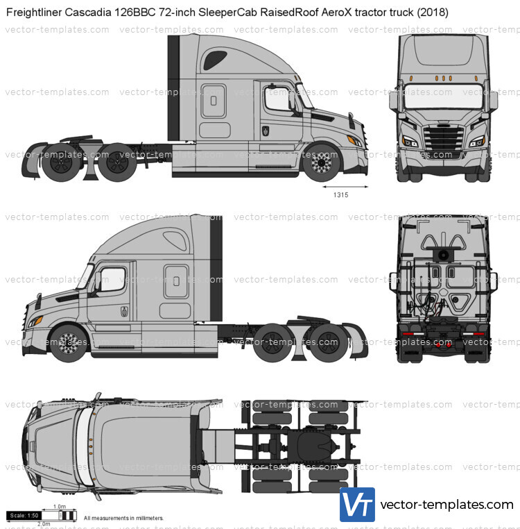 Freightliner Cascadia 126BBC 72-inch SleeperCab RaisedRoof AeroX tractor truck