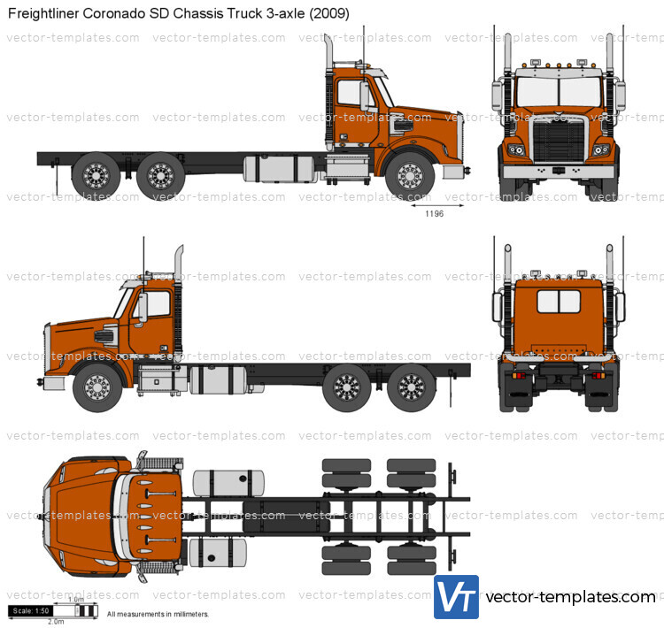 Freightliner Coronado SD Chassis Truck 3-axle