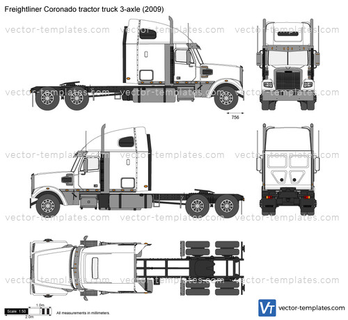 Freightliner Coronado tractor truck 3-axle