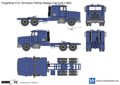 Freightliner FLD 120 tractor FlatTop Sleeper Cab truck