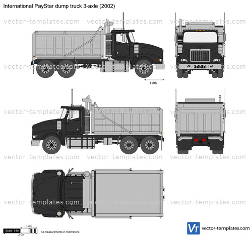 International PayStar dump truck 3-axle