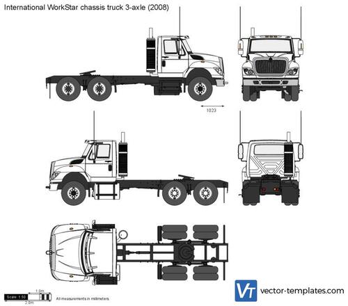 International WorkStar chassis truck 3-axle