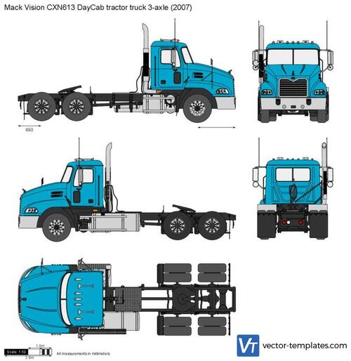 Mack Vision CXN613 DayCab tractor truck 3-axle