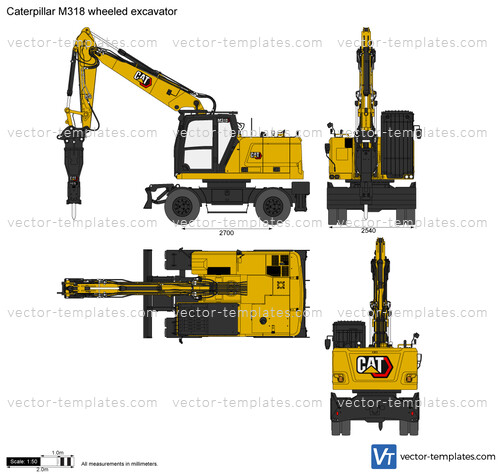 Caterpillar M318 wheeled excavator
