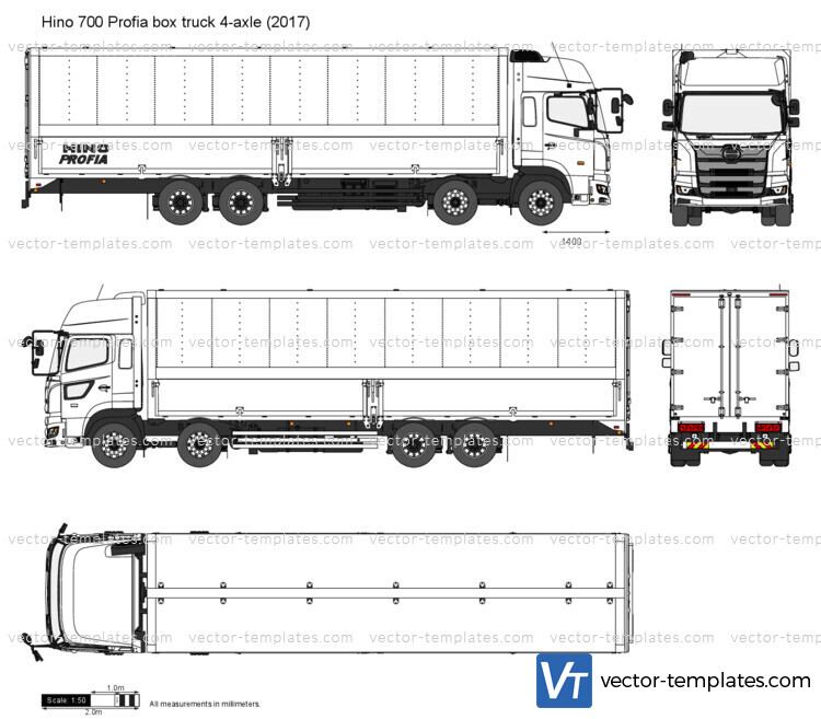 Hino 700 Profia box truck 4-axle