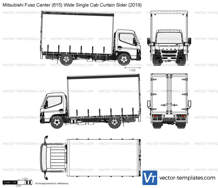 Mitsubishi Fuso Canter (615) Wide Single Cab Curtain Sider