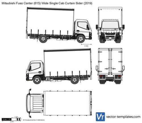 Mitsubishi Fuso Canter (615) Wide Single Cab Curtain Sider