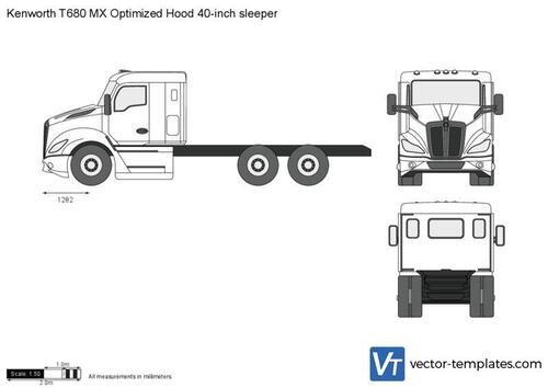 Kenworth T680 MX Optimized Hood 40-inch sleeper