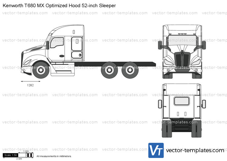 Kenworth T680 MX Optimized Hood 52-inch Sleeper