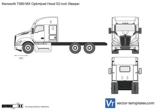 Kenworth T680 MX Optimized Hood 52-inch Sleeper