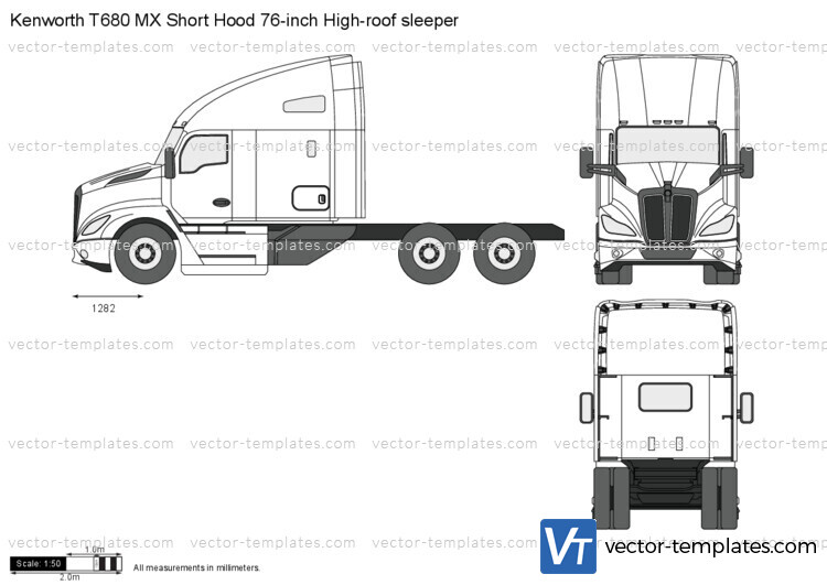 Kenworth T680 MX Short Hood 76-inch High-roof sleeper