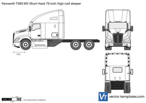 Kenworth T680 MX Short Hood 76-inch High-roof sleeper