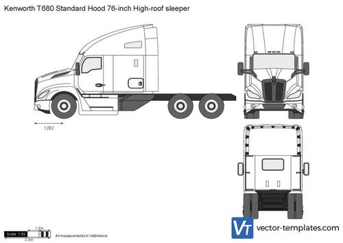 Kenworth T680 Standard Hood 76-inch High-roof sleeper