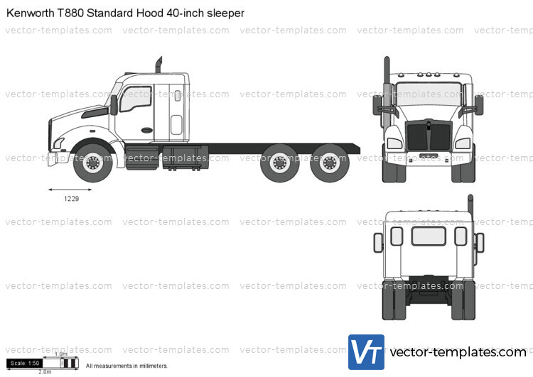 Kenworth T880 Standard Hood 40-inch sleeper