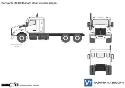 Kenworth T880 Standard Hood 40-inch sleeper