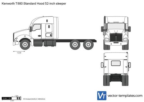 Kenworth T880 Standard Hood 52-inch sleeper