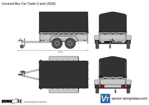 Covered Box Car Trailer 2-axle