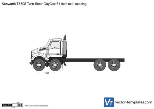 Kenworth T880S Twin Steer DayCab 61-inch axel spacing