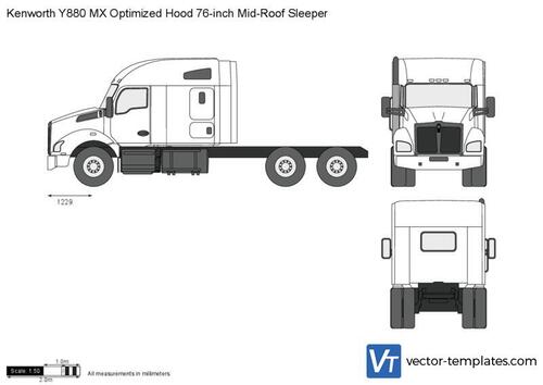 Kenworth Y880 MX Optimized Hood 76-inch Mid-Roof Sleeper