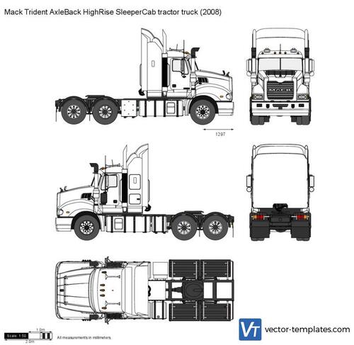 Mack Trident AxleBack HighRise SleeperCab tractor truck