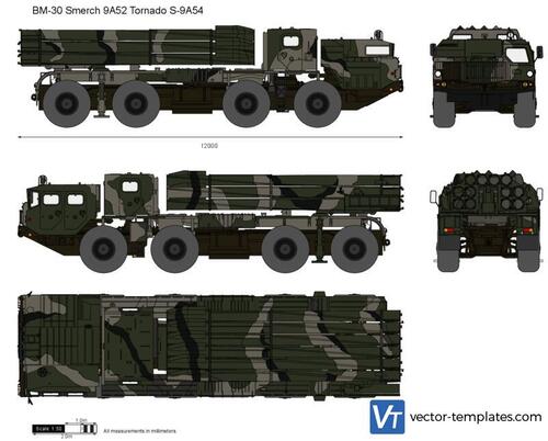 BM-30 Smerch 9A52 Tornado S-9A54