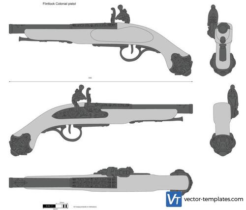 Flintlock Colonial pistol