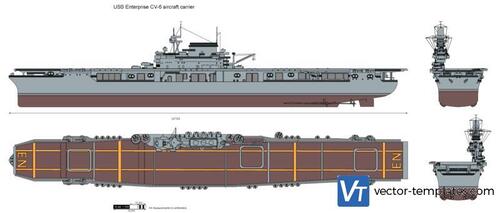 USS Enterprise CV-6 aircraft carrier