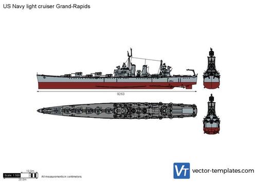 US Navy light cruiser Grand-Rapids
