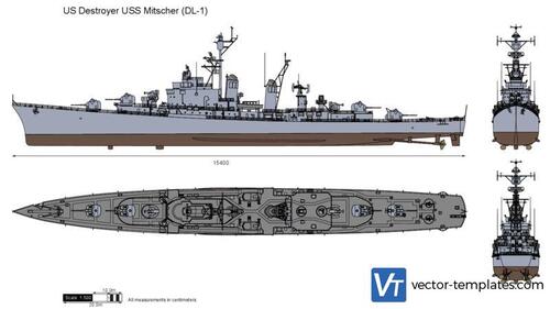 US Destroyer USS Mitscher (DL-1)