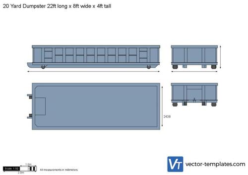 20 Yard Dumpster 22ft long x 8ft wide x 4ft tall