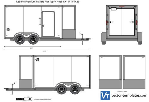 Legend Premium Trailers Flat Top V-Nose 6X15FTVTA35