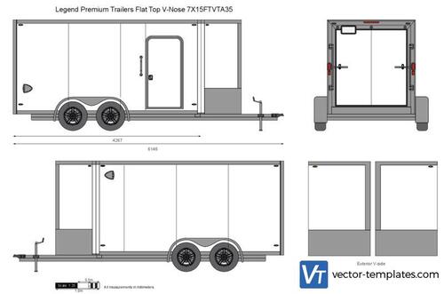 Legend Premium Trailers Flat Top V-Nose 7X15FTVTA35