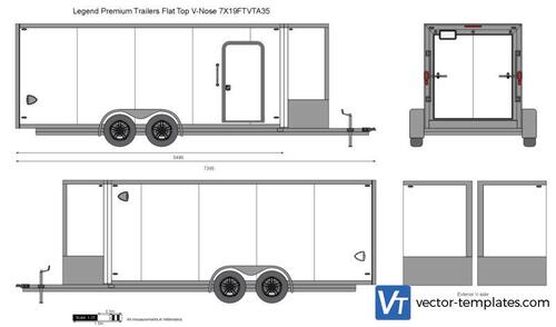 Legend Premium Trailers Flat Top V-Nose 7X19FTVTA35