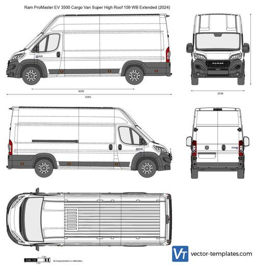 Ram ProMaster EV 3500 Cargo Van Super High Roof 159 WB Extended