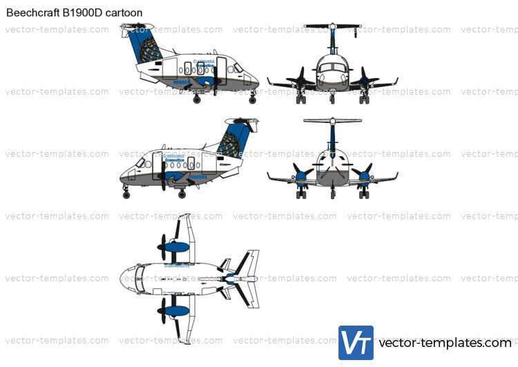 Beechcraft B1900D cartoon