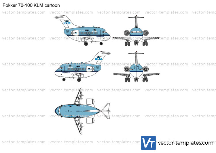 Fokker 70-100 KLM cartoon