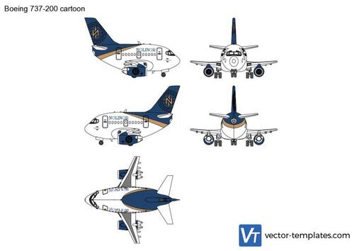 Boeing 737-200 cartoon