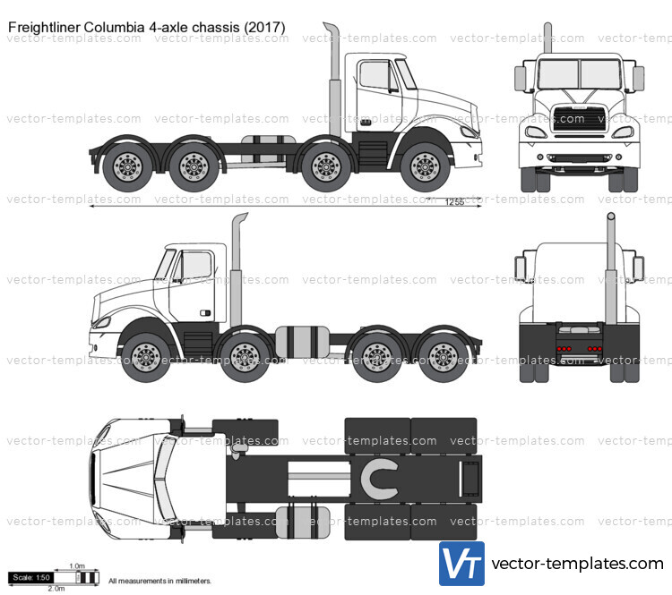 Freightliner Columbia 4-axle chassis
