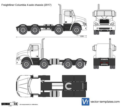 Freightliner Columbia 4-axle chassis